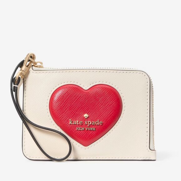 Kate Spade Madison Puffy Heart Small Card Holder Wristlet Wallet KK190 NWT - Picture 1 of 5